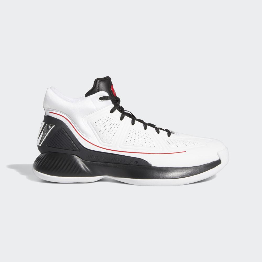 Adidasi Baschet Adidas D Rose 10 Barbati Romania - Albi/Negrii/Rosii Inchis EH2369